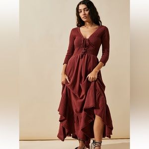 Free People Burgundy Maxi Dress